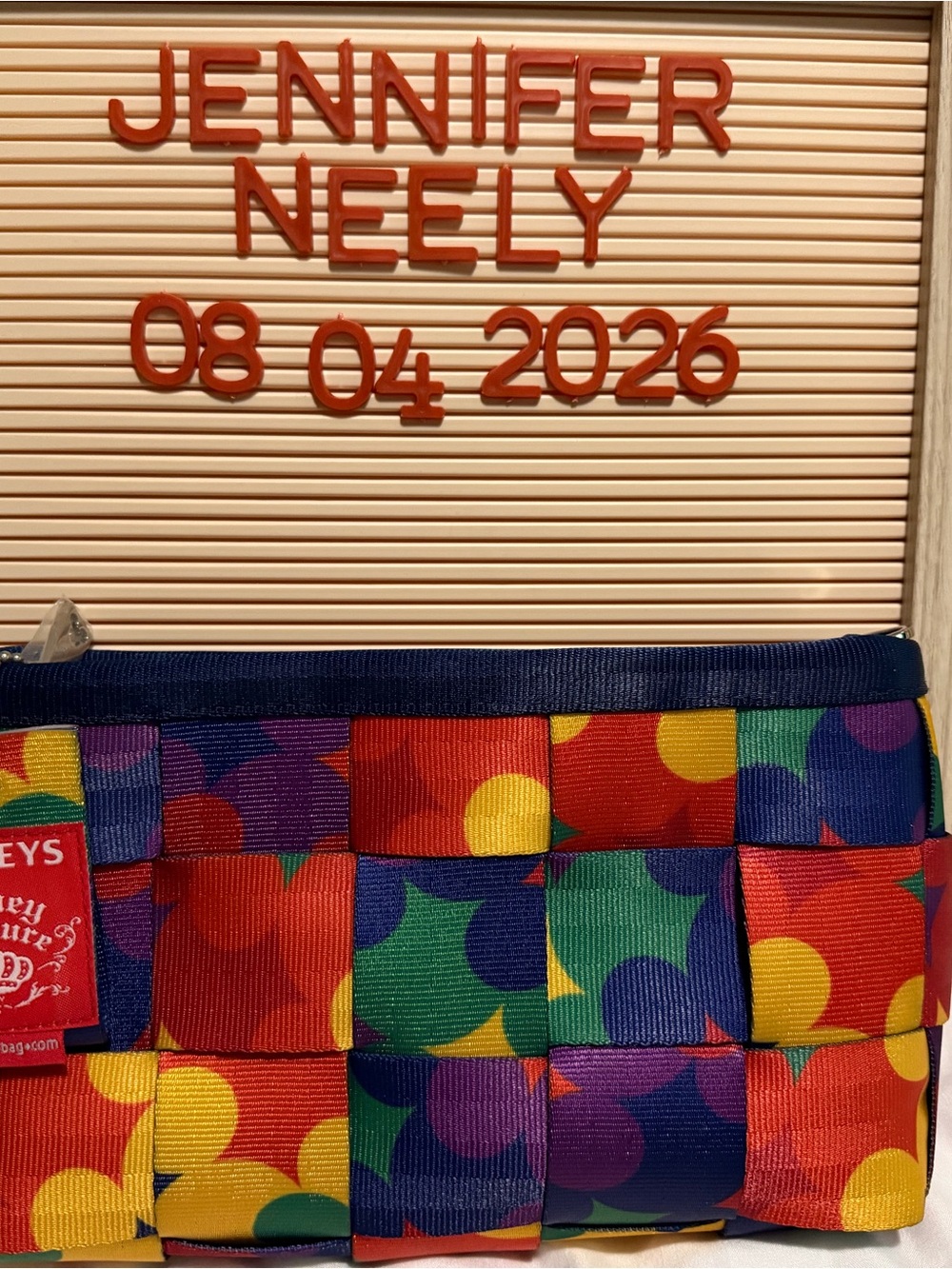 Harvey’s seatbelt rainbow crossbody
